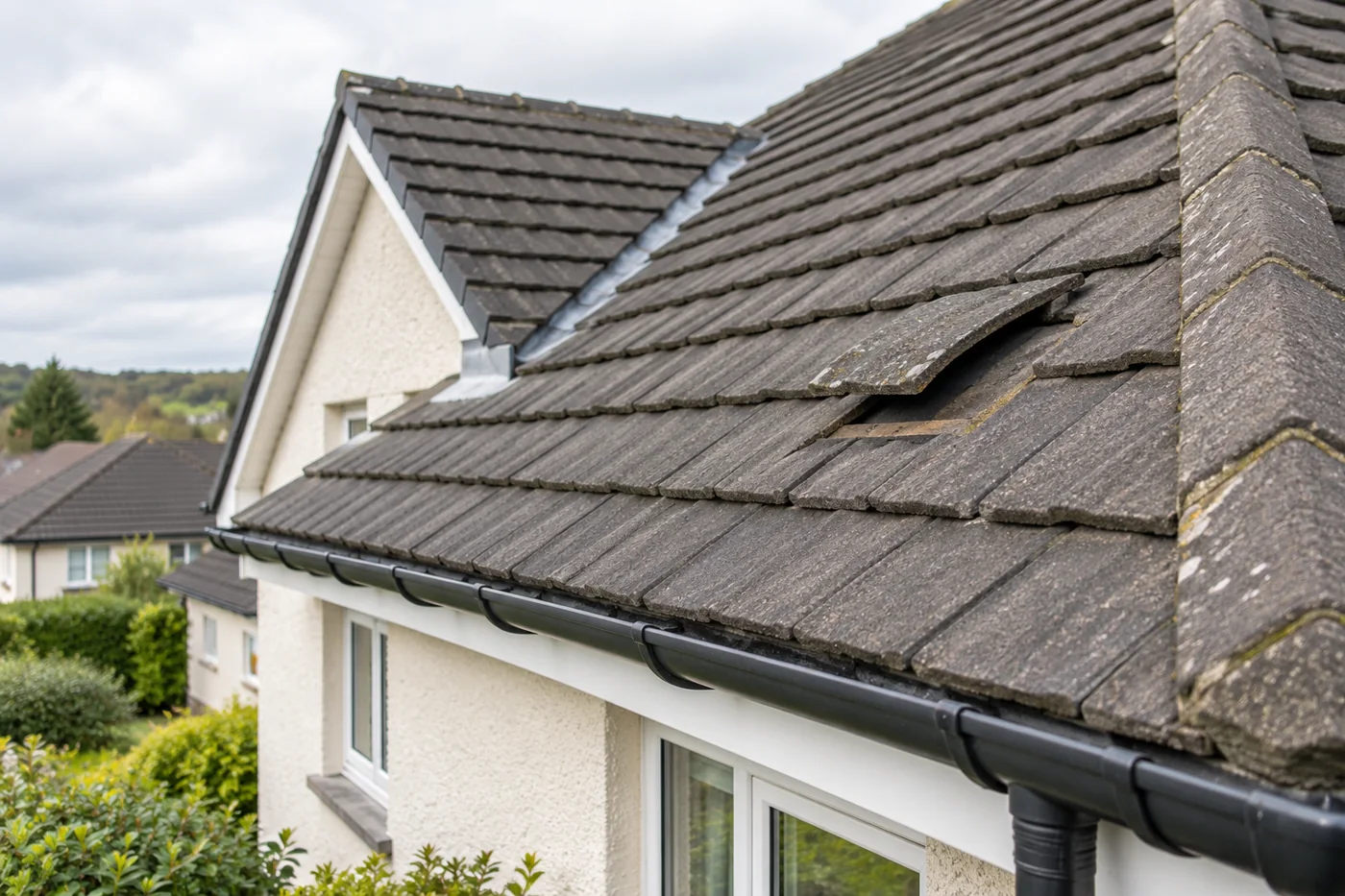 Roof covering repair detail